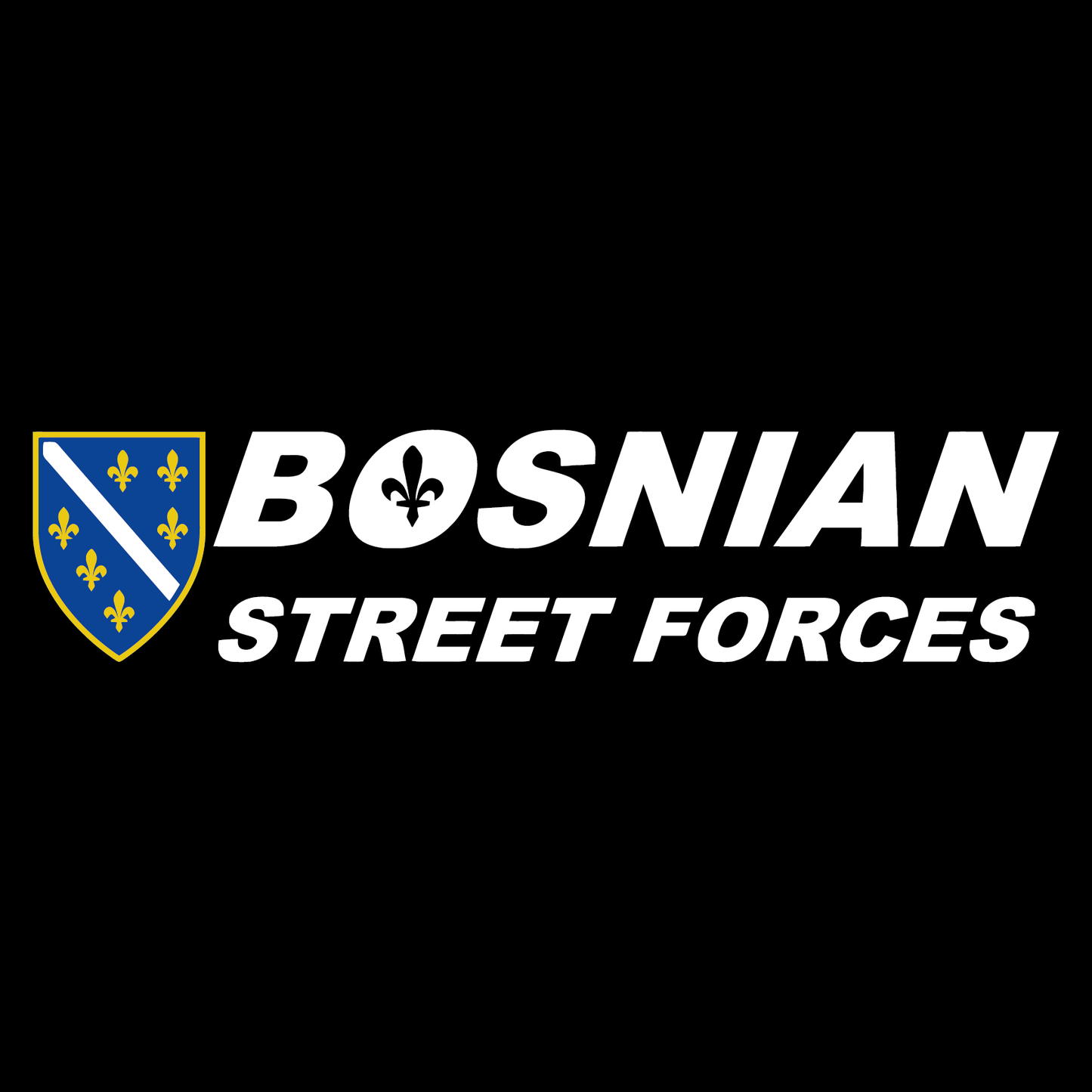 Bosnian Street Forces Sticker 3.5x15cm (Black / White)