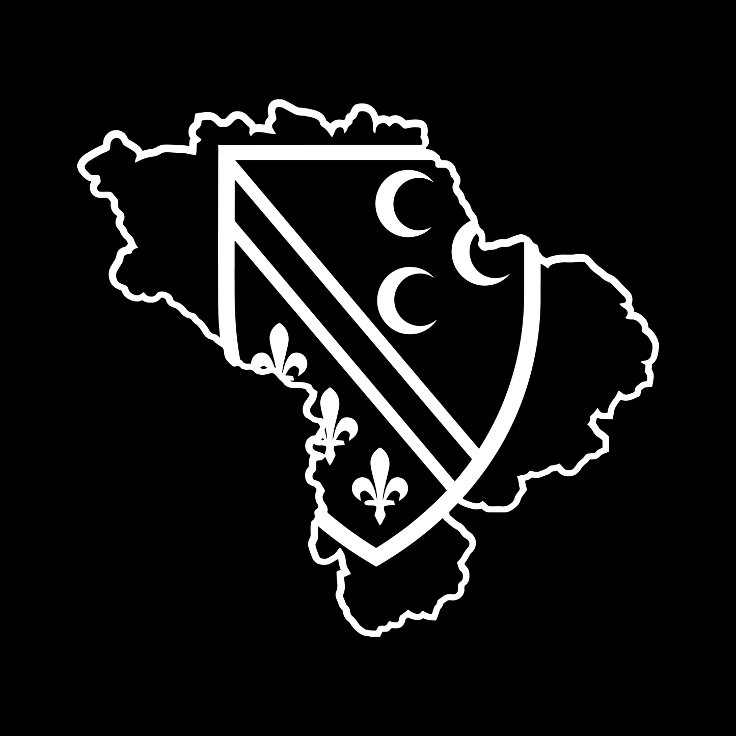 Sticker Sandzak Umriss mit Wappen