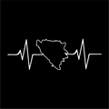 Sticker Bosnien Umriss Herzschlag
