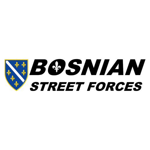 Bosnian Street Forces Sticker 3.5x15cm (Black / White)