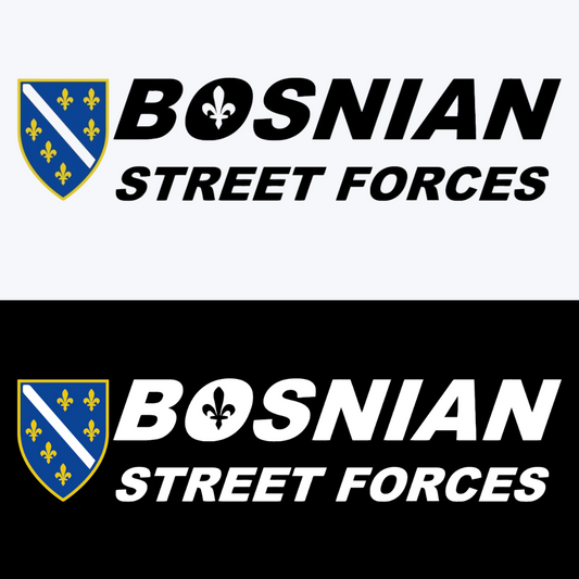 Bosnian Street Forces Sticker 3.5x15cm (Black / White)